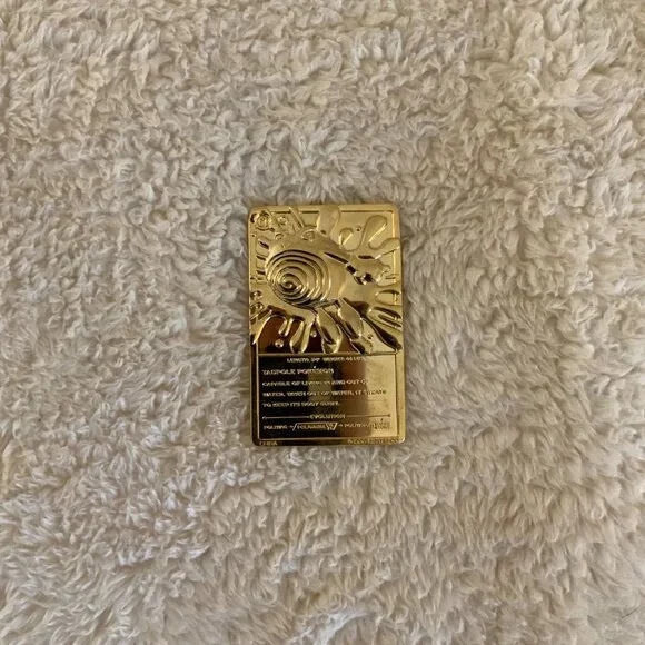 Three 23K Gold Pokemon Plated Trading Heavy Vintage Cards with Complete  Cases